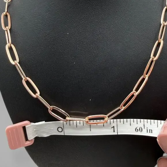 18 inch Copper Paper Clip Chain with Double Hook Clasp Handmade Artisan - Picture 5 of 7